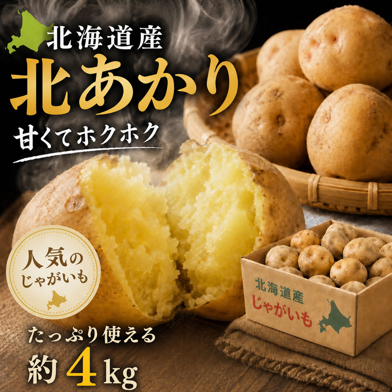 北海道産じゃがいも 北あかり 約4kg