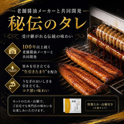 九州産「鰻楽」のうなぎ蒲焼き【長焼】2尾