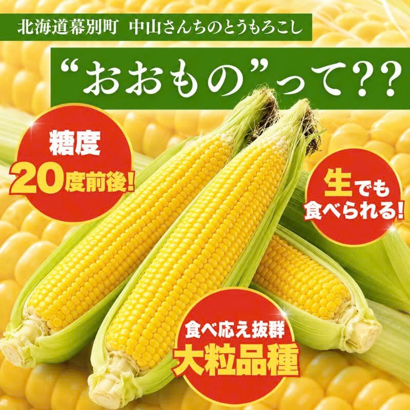 【先行予約販売】北海道幕別町 中山さんちのとうもろこし 食べ比べセット「雪の妖精」＆「おおもの」各10本